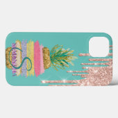 Coques Case-Mate iPhone Parties scintillant Drives Striped Pineapple Mint  (Verso (horizontal))