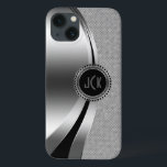 iPhone 13 Case Parties scintillant en argent et diamants métalliq<br><div class="desc">Tons argentés brillant design métallique,  look en acier inoxydable avec parties scintillant de diamants blancs. monogramme personnalisé et optionnel avec accents noirs. Comme tous les designs sur zazzle,  ce n'est pas une parties scintillant réelle ou une finition métallique,  mais juste une image.</div>