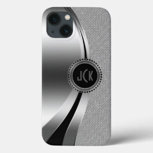 iPhone 13 Case Parties scintillant en argent et diamants métalliq