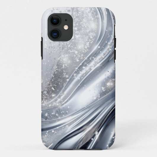 Coques Case-Mate iPhone Parties scintillant en argent platine en onde - Co (Dos)
