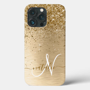 Case-Mate iPhone Case Parties scintillant en métal brossé or Nom du mono