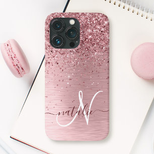 Case-Mate iPhone Case Parties scintillant en métal brossé rose pâle Nom 