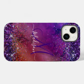 Coques Case-Mate iPhone Parties scintillant en métal brossé violet irisé m (Verso (horizontal))