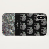 Coques Case-Mate iPhone Parties scintillant en mosaïque argentée étincelan (Dos (Horizontal))