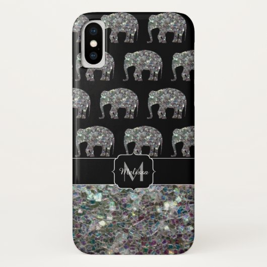 Coques Case-Mate iPhone Parties scintillant en mosaïque argentée étincelan (Dos)