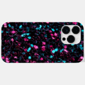 Coques Case-Mate iPhone Parties scintillant en mosaïque bleu brillant (Verso (horizontal))