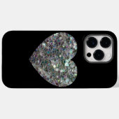 Coques Case-Mate iPhone Parties scintillant en mosaïque d'argent brillant  (Verso (horizontal))