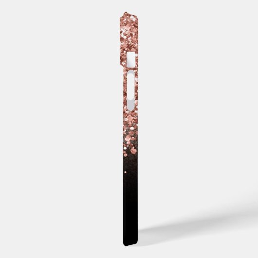 Coques Case-Mate iPhone Parties scintillant en or noir et Rose (Verso / Gauche)