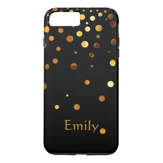 Coques Case-Mate iPhone Parties scintillant en or noir personnalisé Faux C (Dos)
