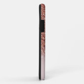 Coques Case-Mate iPhone parties scintillant en or rose Nom personnalisé (Dos/Droite)