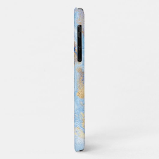 Coques Case-Mate iPhone Parties scintillant en pierre de marbre bleu Textu (Dos/Gauche)