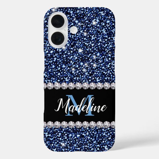 Coques Case-Mate iPhone Parties scintillant et pierres précieuses bleues d (Verso)