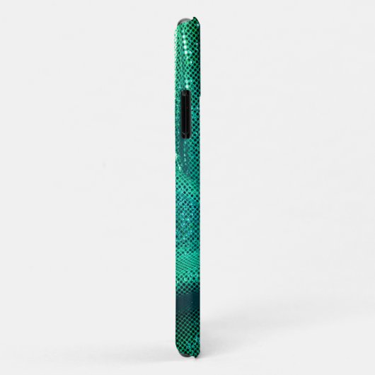 Coques Case-Mate iPhone Parties scintillant étincelante de séquence vert t (Dos/Droite)