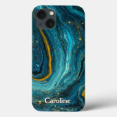 Coques Case-Mate iPhone Parties scintillant étincelante marbre Art Blue Go (Verso)