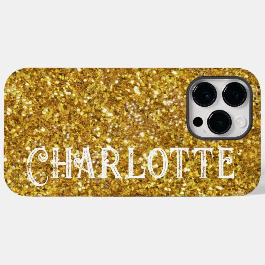 Coques Case-Mate iPhone Parties scintillant étincelante or glam partie mot (Verso (horizontal))