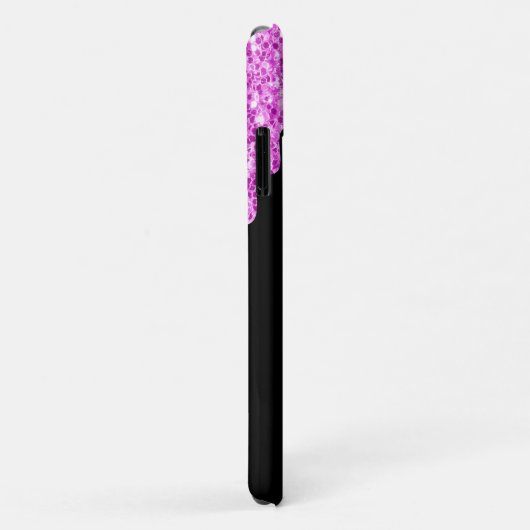 Coques Case-Mate iPhone Parties scintillant étincelante rose noir Monogram (Dos/Droite)