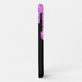 Coques Case-Mate iPhone Parties scintillant étincelante rose noir Monogram (Dos/Gauche)