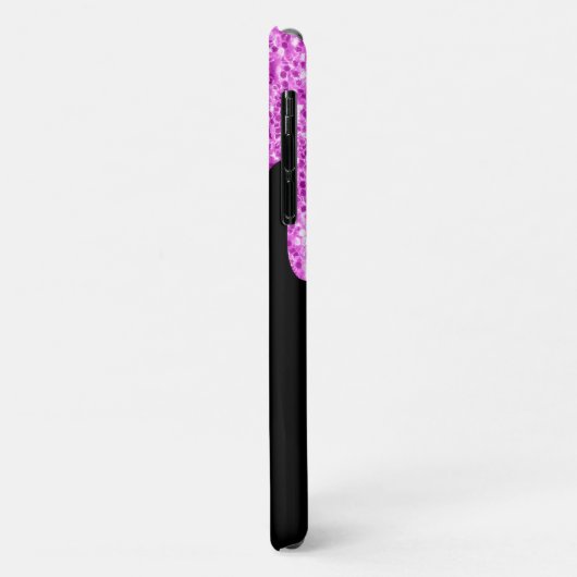 Coques Case-Mate iPhone Parties scintillant étincelante rose noir Monogram (Dos/Gauche)