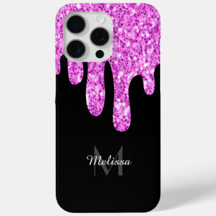 Coque iPhone 15 Pro Max Parties scintillant étincelante rose noir Monogram