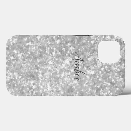 Coques Case-Mate iPhone Parties scintillant étincelante Silver Personnalis (Verso (horizontal))