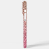 Coques Case-Mate iPhone Parties scintillant Faux Rose Bronze (Verso / Gauche)