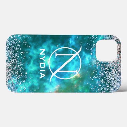 Coques Case-Mate iPhone Parties scintillant fille douce 16 Turquoise (Verso (horizontal))