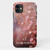 Coques Case-Mate iPhone Parties scintillant florale rose rose rose vierge  (Dos)