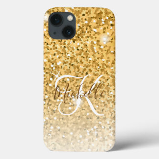 Case-Mate iPhone Case Parties scintillant Girly Gold Étincelle Monogramm