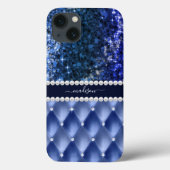Coques Case-Mate iPhone Parties scintillant Girly Sparkle Luxe Marine Bleu (Verso)