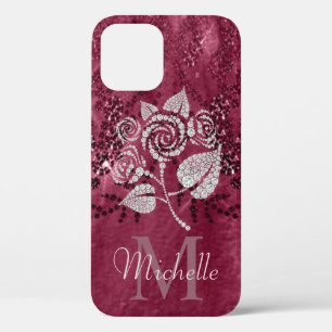 Case-Mate iPhone Case Parties scintillant Glam Bling Flower Dark Rose No