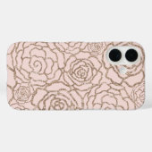 Coques Case-Mate iPhone Parties scintillant Gold Faux rose | Lattice flora (Verso (horizontal))