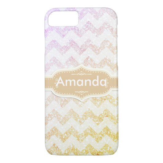 Coques Case-Mate iPhone *~* Parties scintillant Gold Ombre Sparkling White (Dos)