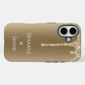 Coques Case-Mate iPhone Parties scintillant Gold Sparkle (Verso (horizontal))