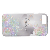 Coques Case-Mate iPhone Parties scintillant holographique confetti argent  (Dos (Horizontal))