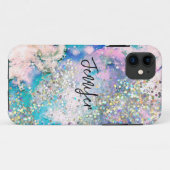 Coques Case-Mate iPhone Parties scintillant holographique élégant Bleu Tur (Dos (Horizontal))