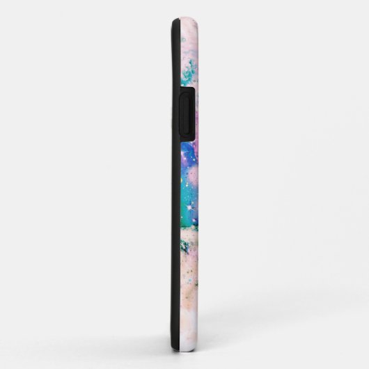 Coques Case-Mate iPhone Parties scintillant holographique élégant Bleu Tur (Dos/Droite)