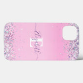 Coques Case-Mate iPhone Parties scintillant Holographique rose Chic (Verso (horizontal))