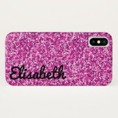 Coques Case-Mate iPhone Parties scintillant imprimé rose chaud tendance pe (Dos (Horizontal))