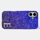 Coques Case-Mate iPhone Parties scintillant imprimée en bleu profond, élég (Verso (horizontal))