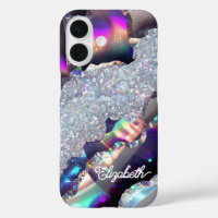 Parties scintillant Iridescente Faux Agate hologra