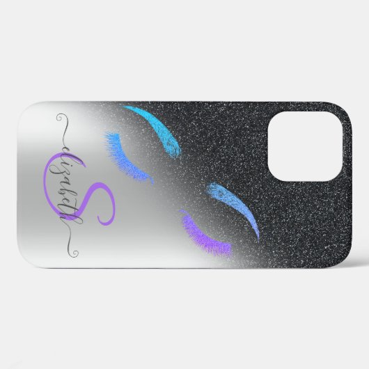 Coques Case-Mate iPhone Parties scintillant Lashes Parties scintillant noi (Verso (horizontal))