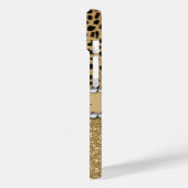 Coques Case-Mate iPhone Parties scintillant Leopard Spot Gold Rhinestone (Verso / Gauche)