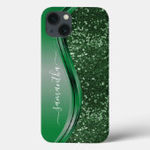 Coques Case-Mate iPhone Parties scintillant look Emerald Green Nom personn (Verso)