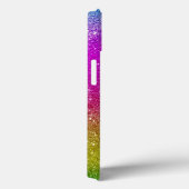 Coques Case-Mate iPhone Parties scintillant Magenta rose pâle avec arc-en- (Verso / Droite)