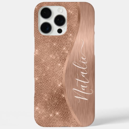 Coques Case-Mate iPhone Parties scintillant métal Rose or personnalisé (Verso)