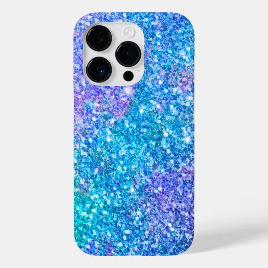 Coques Case-Mate iPhone Parties scintillant moderne bleu turquoise et viol (Verso)