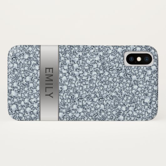 Coques Case-Mate iPhone Parties scintillant moderne de diamants croisés bl (Dos (Horizontal))