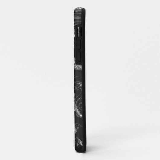 Coques Case-Mate iPhone Parties scintillant moderne en gris noir (Dos/Gauche)