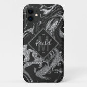 Coques Case-Mate iPhone Parties scintillant moderne en gris noir (Dos)