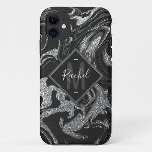 Case-Mate iPhone Case Parties scintillant moderne en gris noir